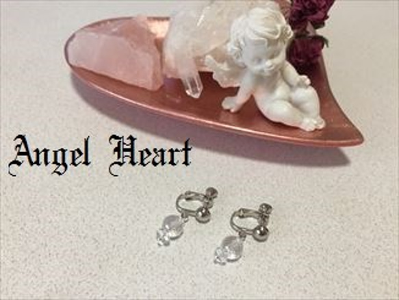 ～Angel　Heart～アクアオーラ（水晶）のイヤリング　シルバー 1枚目の画像