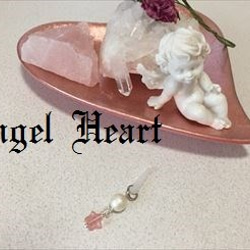 Angel Heart　星ストロベリークォーツ＆コットンパール　スマホピアス　イヤホンジャック 2枚目の画像