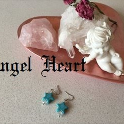 ～Angel　Heart～・星のターコイズ＆キラキラのピアス　シルバー 2枚目の画像