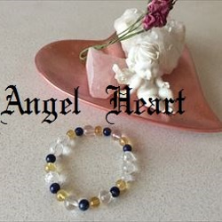 Angel Heart 　ラピスラズリ・シトリン＆水晶のブレス　金運アップ 夫婦関係修復 2枚目の画像