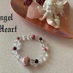 Angel Heart  ロードクロサイト・ロードナイト・ガーネット＆水晶のブレス 1枚目の画像
