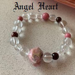 Angel Heart  ロードクロサイト・ロードナイト・ガーネット＆水晶のブレス 2枚目の画像