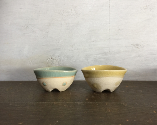 上品】 陶芸作品 楕円形小鉢 3個セット 工芸品 - 工芸品