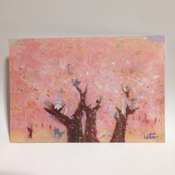 ねこと花のポストカード（3種入） 4枚目の画像