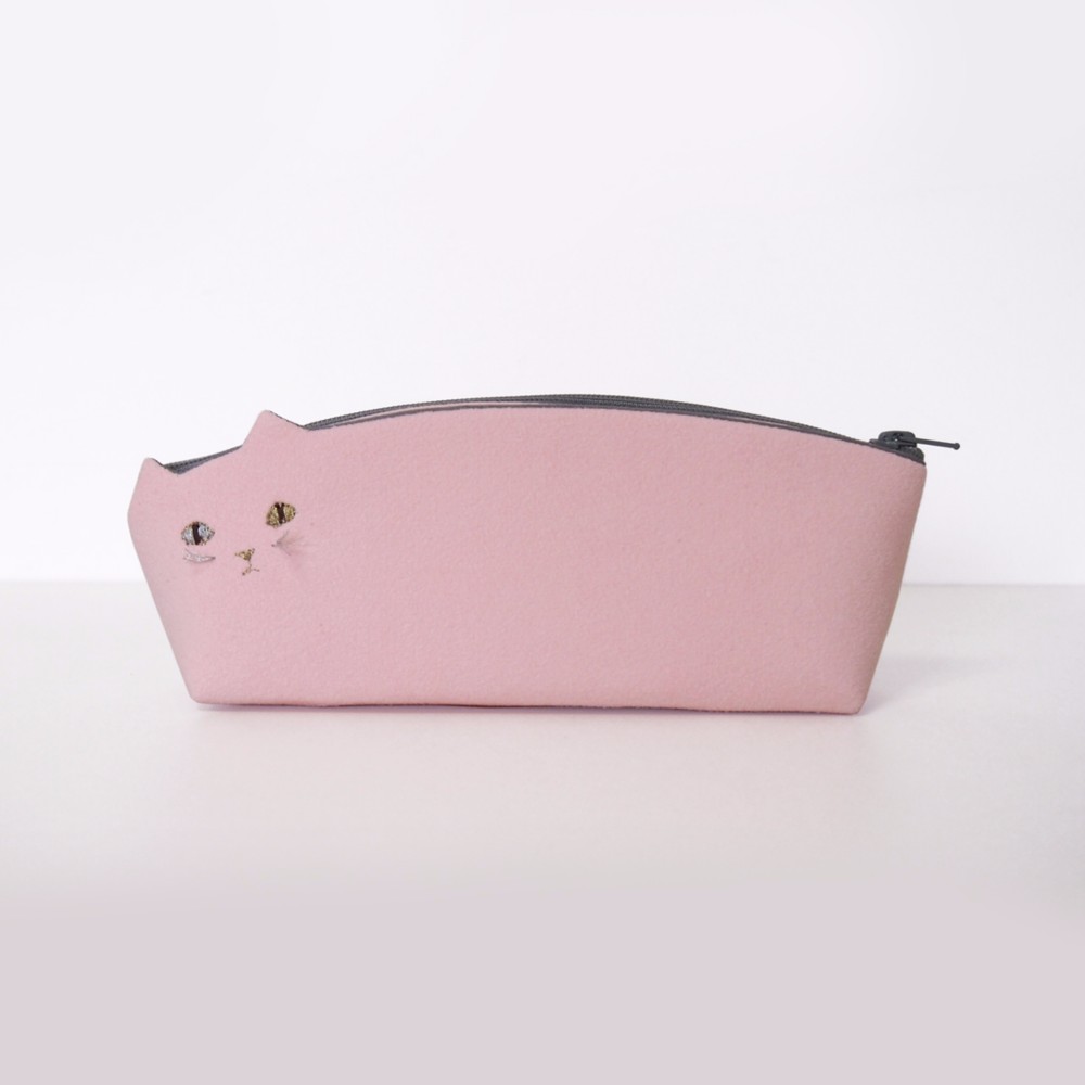 ねこペンケースピンク【受注生産】Pinpignon猫ペンケース ペン