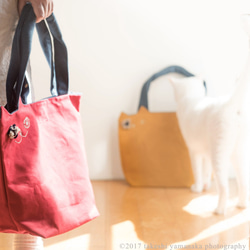 ☆休閒帆布手提袋紅色（定做）Pippignon貓袋 第6張的照片