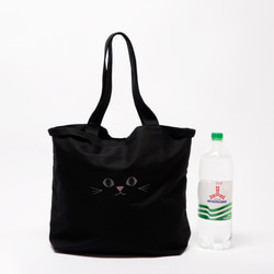 [包郵] 經久耐用，非常適合環保袋◎ 黑貓掛耳托特包 A 灰色眼睛（定做） 第4張的照片