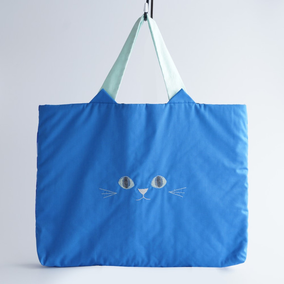 [免運費] 貓課袋入場準備入場藍色內絎縫（定做） 第1張的照片