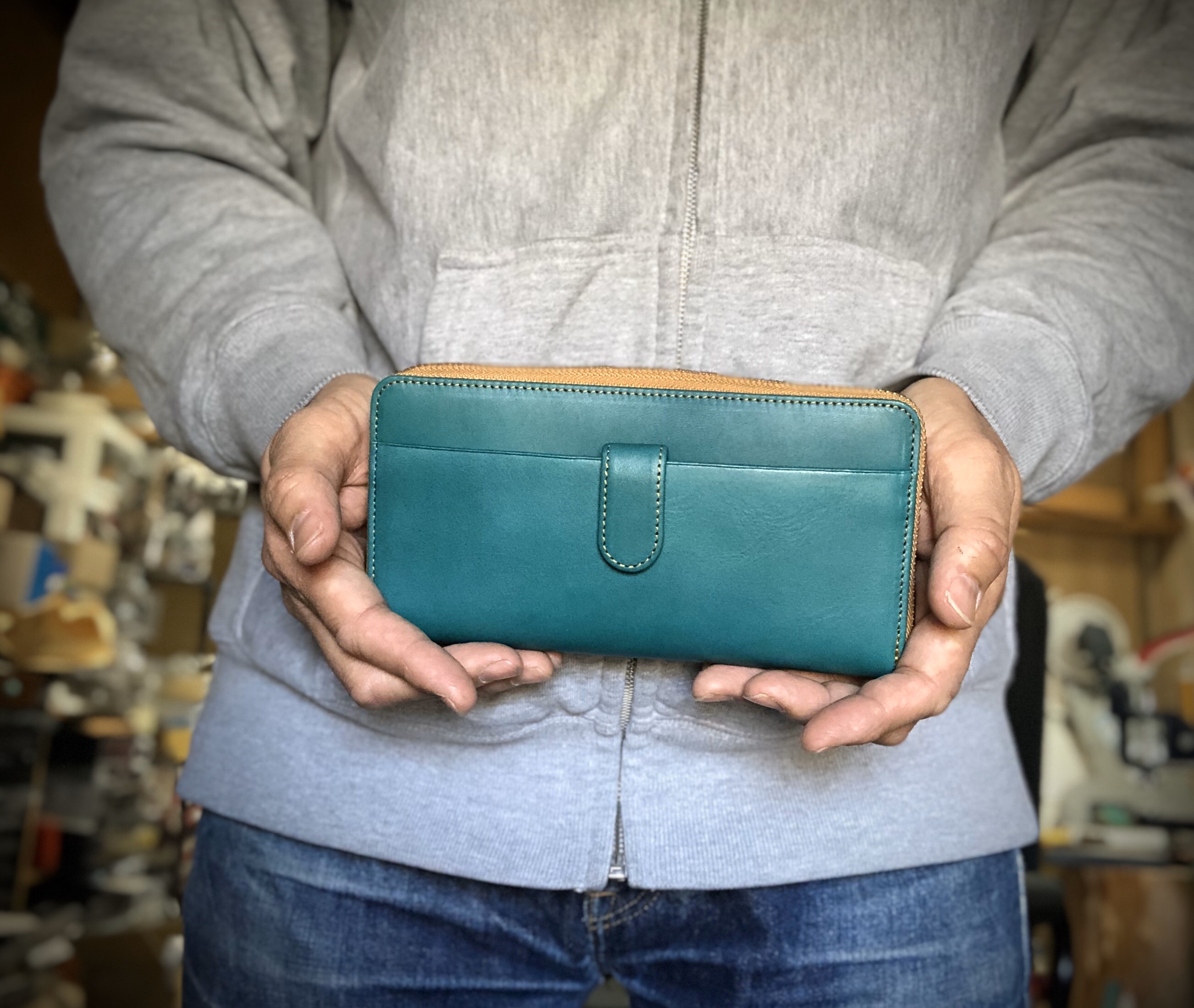 デニム リメイク ラウンドファスナー 長財布 cin-shop_de-lwa