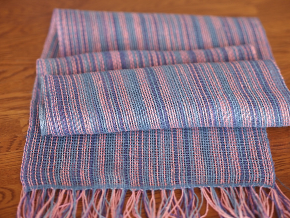 ヘンプ×コットン・リネンの手織りストール 2枚目の画像