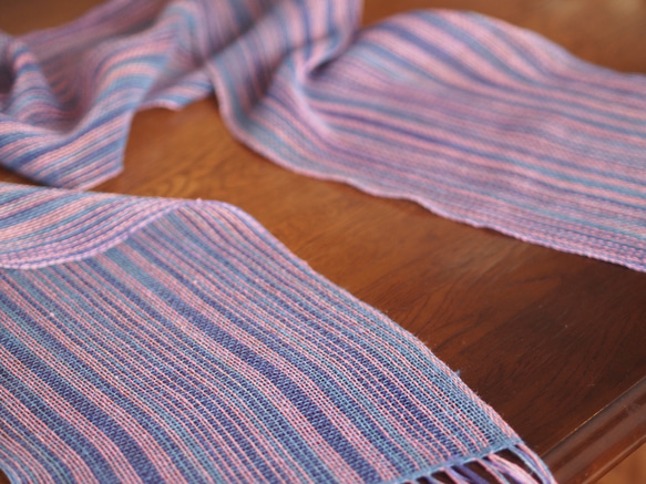 ヘンプ×コットン・リネンの手織りストール 4枚目の画像