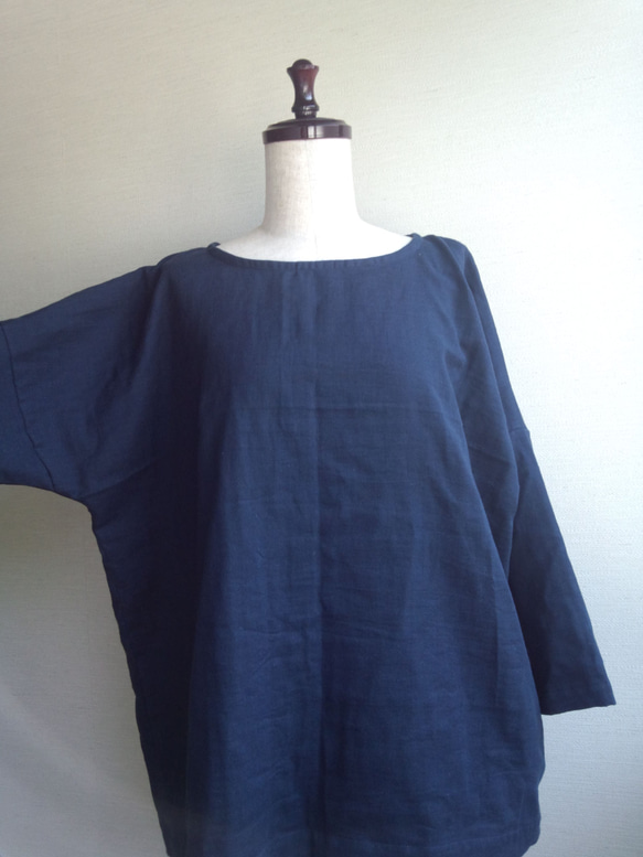 ダブルガーゼのプルオーバー　ゆったりタイプ／受注制作です。 1枚目の画像