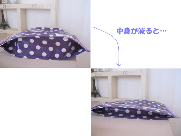 ドットが可愛い☆おしりふきケース♪purple 3枚目の画像