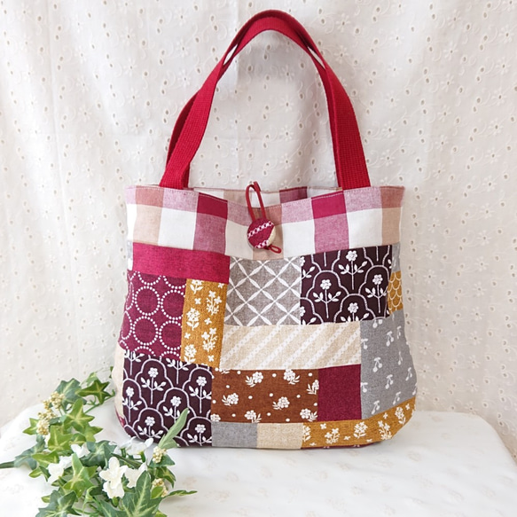 73.ハンドメイド＊パッチワークバッグ ⑤ハンドメイド トートバッグ スーちゃん パッチワーク｜Yahoo