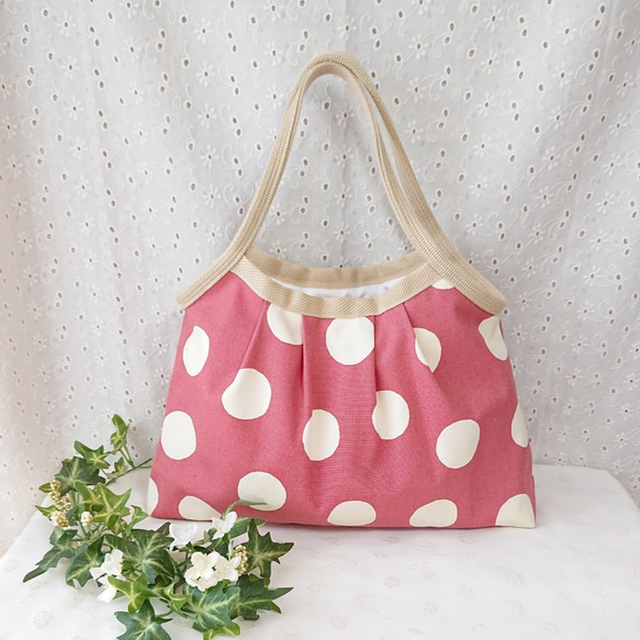 ピンクドット柄＊ グラニーバッグ スクエア型 グラニーバッグ