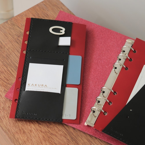 KAKURA 【バイブル レザーカードポケット】 手縫い 牛革 リフィル 小物