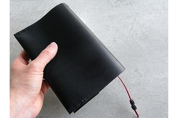 【レザーブックカバー bunko 】アンティークブラウン 茶糸 KAKURA  文庫 手縫い 牛革 名入刻印可