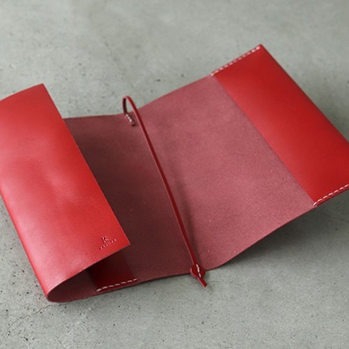 レザーブックカバー 4×6 】レッド 白糸 KAKURA 四六判 単行本 レザーブックカバー 4×6 】レッド 白糸 KAKURA 四六判 単行本