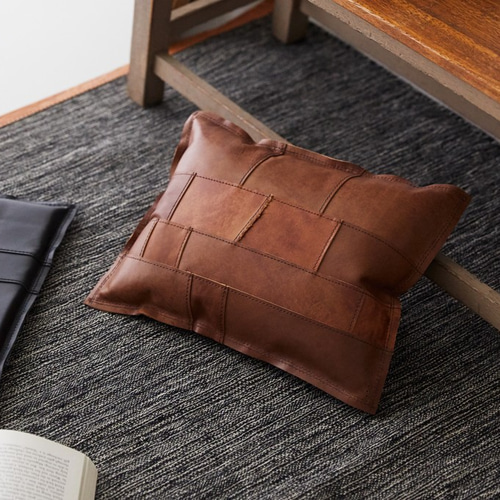 レザークッション tunagu 35×26 】アンティークブラウン 牛革 本