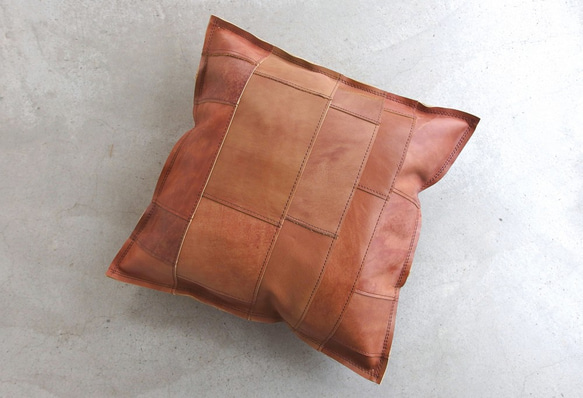 レザークッション tunagu 35 】アンティークブラウン 牛革 本革 KAKURA