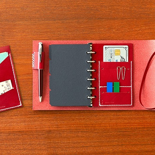 KAKURA 【mini6穴 レザーカードポケット】 手縫い 牛革 リフィル