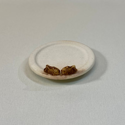 タイヤキの豆々皿（双子タイプ、白マット） 1枚目の画像