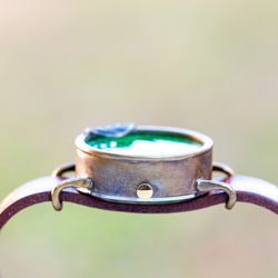 [Creema限量幸運袋高達1/6！ !! ]葉子手錶M綠色，火箭式項鍊，戒指3件套 第8張的照片