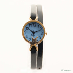 空に羽ばたくことり憩腕時計SSパステルブルー 1枚目の画像