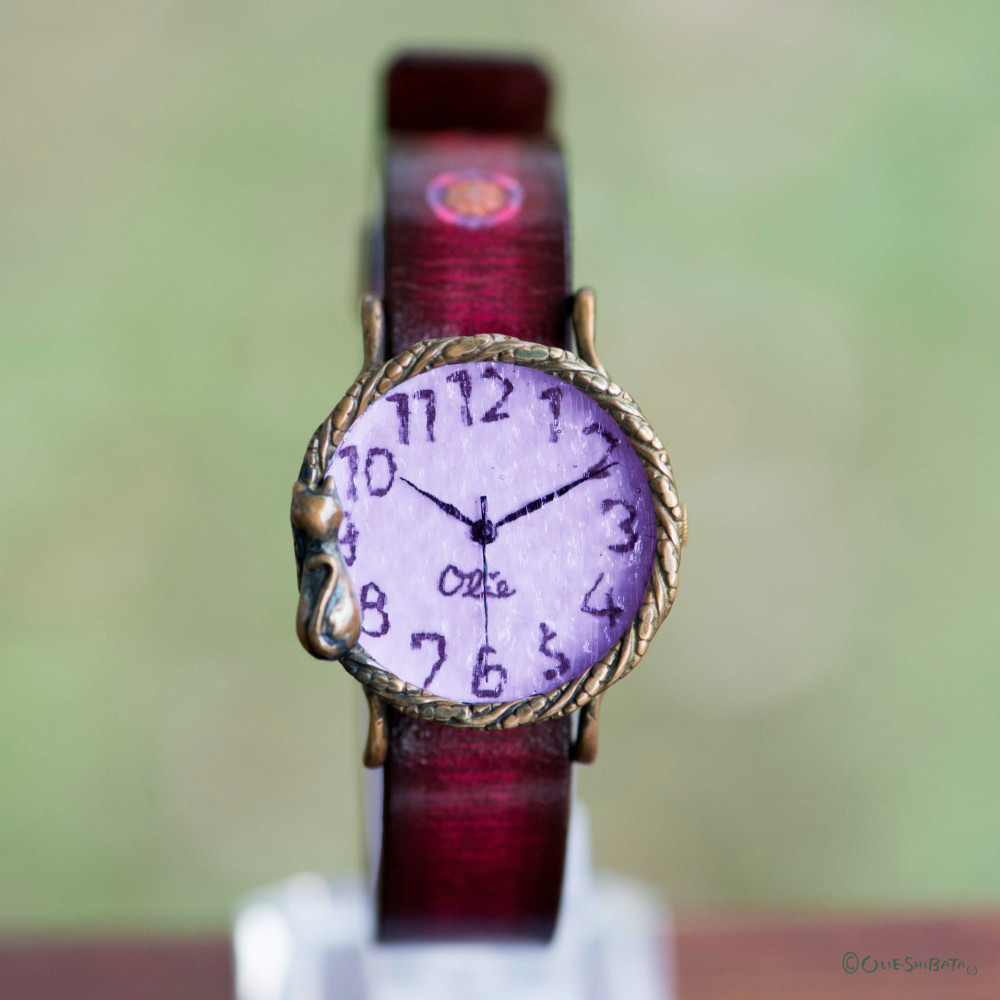 たそがれネコ腕時計Mラベンダー
