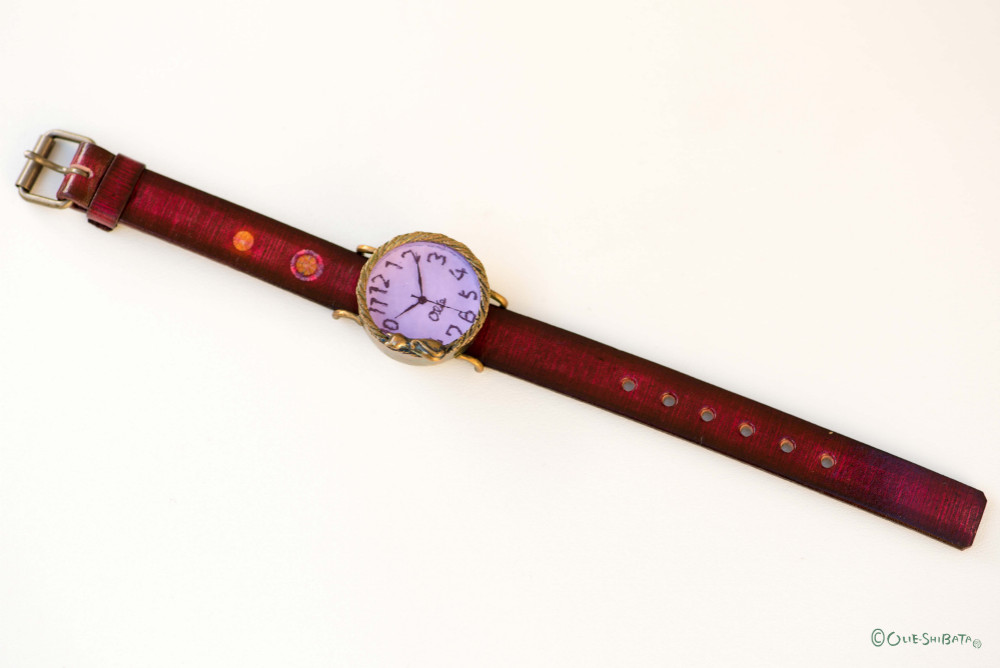 たそがれネコ腕時計Mラベンダー