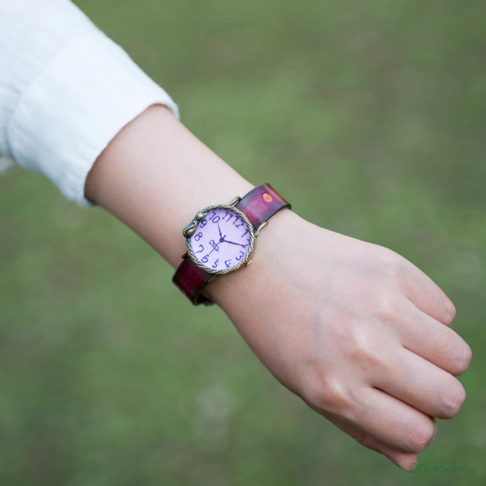 たそがれネコ腕時計Mラベンダー