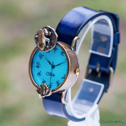 蓮花，漂亮整潔的手錶仁M藍色江戶人物 第2張的照片