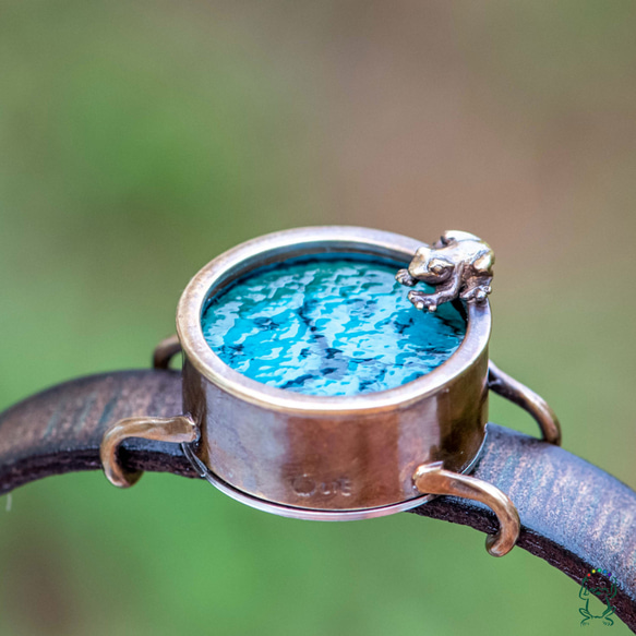 青蛙手錶偷看池塘 S Shibu 藍綠色江戶人物 第6張的照片