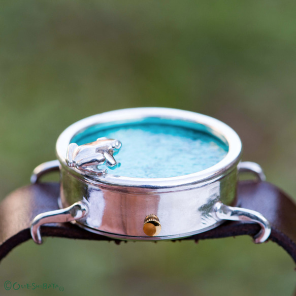 池をのぞく蛙腕時計LラムネSI 4枚目の画像