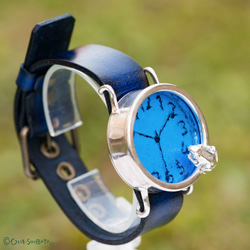 青蛙手錶窺視池塘 L 深藍色 SI 第3張的照片
