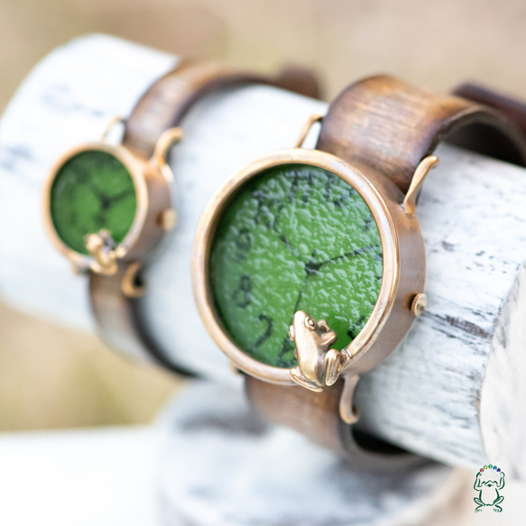 [Creema 限定品] Pond Frog Watch L 和 S 橄欖綠 第5張的照片