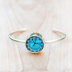 光芒四射的藍色手鐲型手錶S藍色 第7張的照片