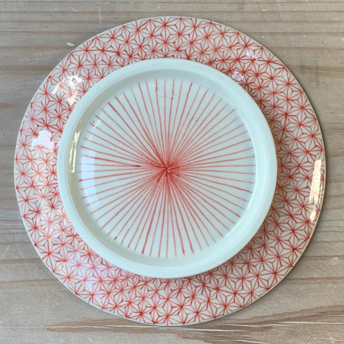 麻の葉総絵付け大皿