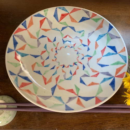 カラフル麻の葉大皿 大皿 手作り陶器Rie 通販｜Creema(クリーマ) 11862251 