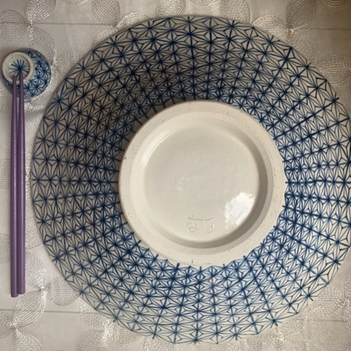 麻の葉総絵付け大皿 大皿 手作り陶器Rie 通販｜Creema(クリーマ) 7712131 