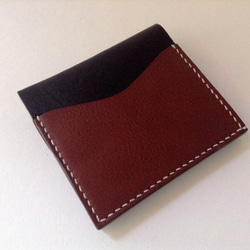 ふたつ折りのお財布(ブラック×チョコ) 2枚目の画像