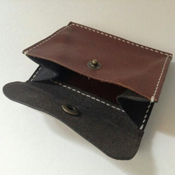 ふたつ折りのお財布(チョコ×ブラック) 2枚目の画像