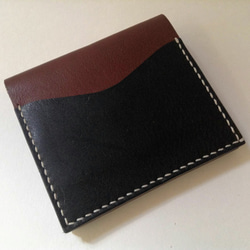 ふたつ折りのお財布(チョコ×ブラック) 3枚目の画像