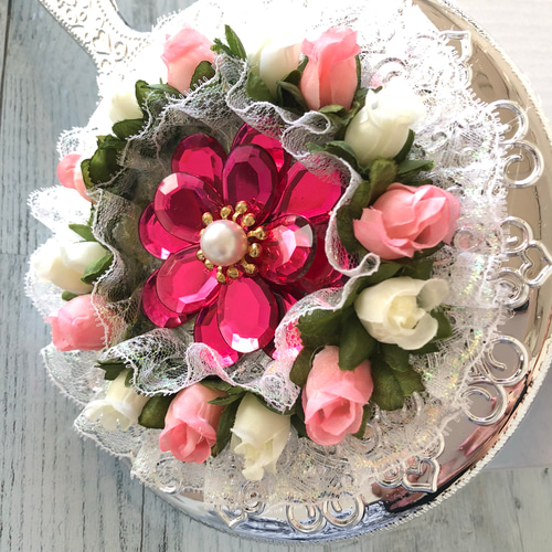 ジュエリーフラワーラブリーハンドミラー 手鏡 sparkle 通販 5997735