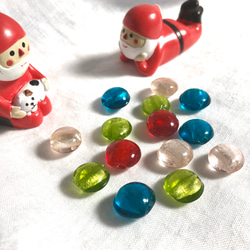 【クリスマスカラー4色セット】ランプワーク箔入りガラスビーズ 3枚目の画像
