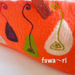 毛氈三角手提包訂單生產*橙色* 第3張的照片