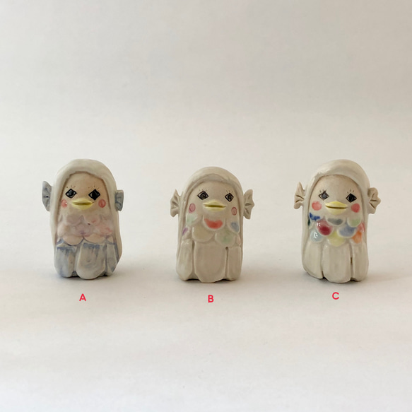 アマビエsisters【白髪さま】陶人形　A 4枚目の画像