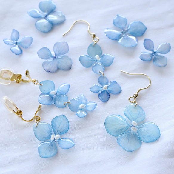 ❁﻿asymmetry hydrangea❁﻿﻿ ピアス 6枚目の画像