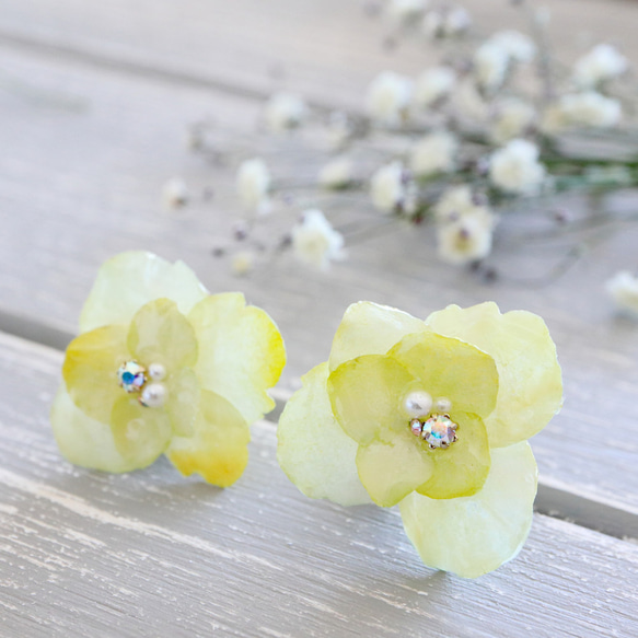 ❁﻿春色パステル紫陽花❁﻿イヤリング 2枚目の画像