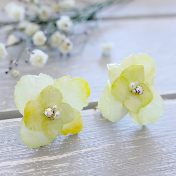 ❁﻿春色パステル紫陽花❁﻿イヤリング 5枚目の画像